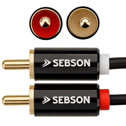 SEBSON Tulp Audio Kabel 5m, 2 mannelijk naar 2 mannelijk RCA Stekker, AUX Audio Kabel voor Stereo systemen, Versterker, Thuisbioscoop en Hifi Systemen - Image 4