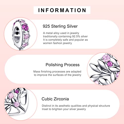 Annmors Donna Ciondolo Pendente a Cuore Rosa