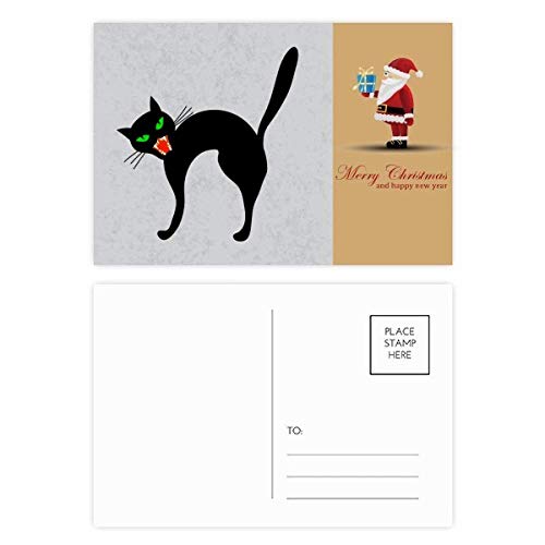 Cartes postales Halloween au motif chat noir imprimées sur papier cartonné Premium