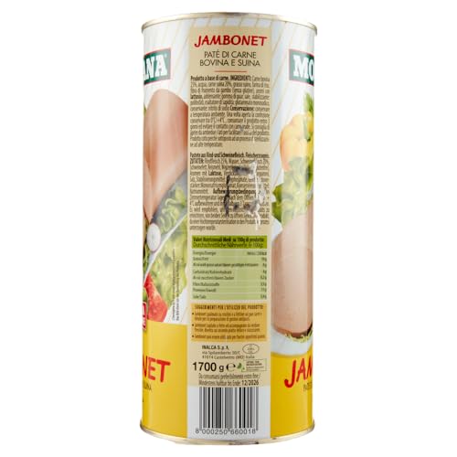 3x Montana Jambonet Pate Rind und Schweine patè di carne bovina e suina 1,7Kg + Italian Gourmet polpa 400g