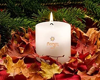 Image of Floryn Decor Pillar Smokeless Odourless Dripless Long Burning Wax Candle, White (3 x 9 inches) Combo Set of 2