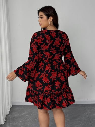 Plus Size Summer Dresses for Women Casual Short Sleeves A Line Midi Dress2