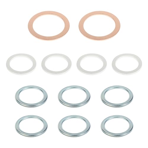 bylikeho 12PCS Differential Oil Drain Plug Gaskets,Differential Transfer Case Crush Washer Gasket,Car Accessories Transfer&Differential Service Gasket Kit,Replace #9043024003, 1215710010, 90430A0003