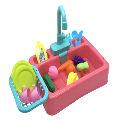Juego Juego para Fregadero - Lavavajillas Eléctrico, Mesa De Agua Interactiva, Centro De Limpieza | Actividad De Juego De Rol Educativo Para Niños De 1 A 3 Años, Divertido