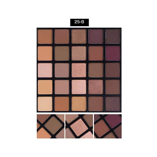 Matte-and-Shimmer-Eyeshadow-Palette-Vodisa-25-Long-Lasting-Blendable-Warm-Eye-Shadows-Glitter-Makeup-Kit-Make-Up-Brushes-Set-Nude-Smoky-Waterproof-Beauty-Cosmetics-High-Pigment-Powder-Pallet-25B Vodisa Nude Neutral Eyeshadow Palette, Matte and Shimmer Eye Shadows Long Lasting Blendable Eyeshadow with Makeup Brushes Set Warm Brown Waterproof High Pigment Powder Pallet 25B