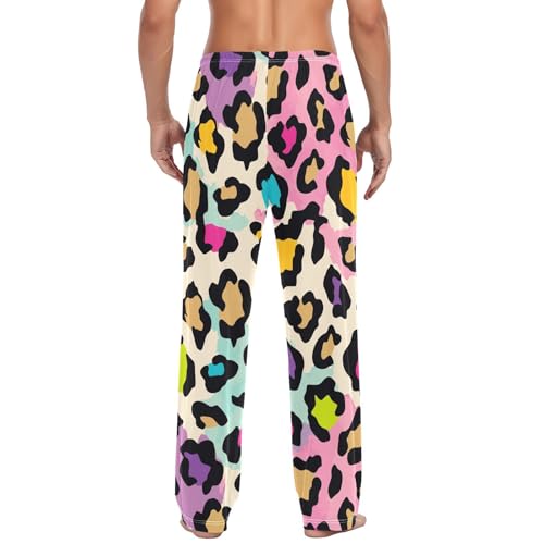 Colorful Leopard Mens Pajama Pants Mens Pj Pants Comfy Cotton Pj Long Pant for Men with Pockets Size S-XXL3