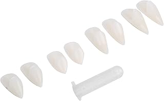 False Teeth Dentures Cosplay Props Halloween Party Costume Props with Teeth Adhesive Vampire Teeth Fangs with Adhesive Teeth Pellets