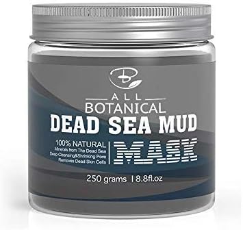Dead Sea Mud Facial Mask (250g) - 100% Natural Minerals + Jojoba Oil + Argan Oil + Vitamin C - Minimise Pores, Remove Blackheads, Reduce Acne and Wrinkles for Men and Women, a Visibly Healthier
