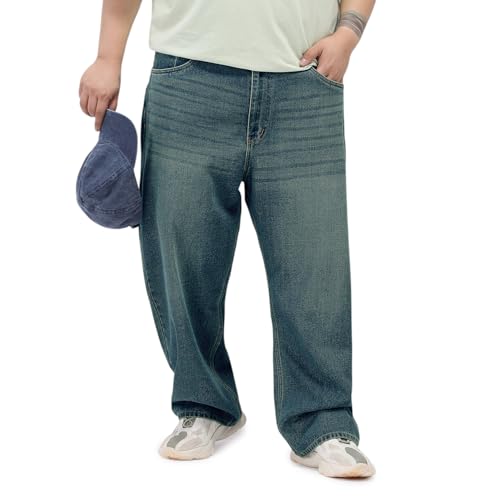 Image of Urbano Plus Men's Loose Baggy Fit Heavy Washed Jeans Non-Stretchable