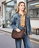 Micmores Crossbody Bag Damen Kunstvelours Leopardenmuster Umhängetasche Damen Halbmond Schultertasche mit verstellbarer Schultergurt, Stylische Handtasche Hobo Moon Bag (Kaffeebraun) #1