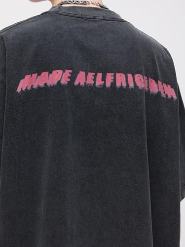 Aelfric Eden Mens Vintage Graphic Tees Y2K Irregular Butterfly Printed Tee Oversized Streetwear Casual T-Shirt4