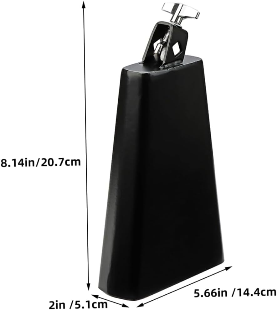 Milisten Metal Cowbell Drum Set Handle 207mm Percussion Instrument for Musicians for Drumming Loud Sound Maker for Events Musical Instrument Accessory