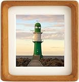 Zibrelte Natural 5x5 Picture Frame Wood with Mat for Pictures 3.5x3.5 or 5x5,Square Wall Photo Frames Made of Solid Teak Wood for Tabletop Gallery Wall Hanging
