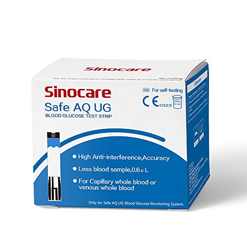 50 tiras reactivas de glucosa en sangre para Safe AQ UG Medidor de glucosa en sangre y ácido úrico bi-funcional