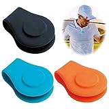 FINGER TEN Golf Ball Marker Hat Clip Magnetic Value 3 6 9 12 Pack Set Silver Durable Removable Attaches Easily to Hats Caps Belt (3 Silicone Hat Clip (Black&Blue&Orange))