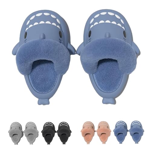Hrtesus Sharklas Polares, Sharklas Originales Kids and Aldult for Winter and Summer, Shark Slippers Removable Plush Lining