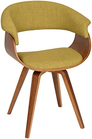 Armen Living Summer Chair in Green Fabric and Walnut Wood Finish 31" x 25" x 22"