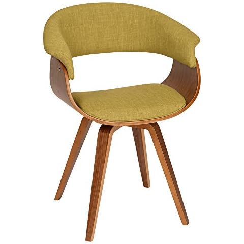 Armen Living Summer Chair in Green Fabric and Walnut Wood Finish 31" x 25" x 22" Cover