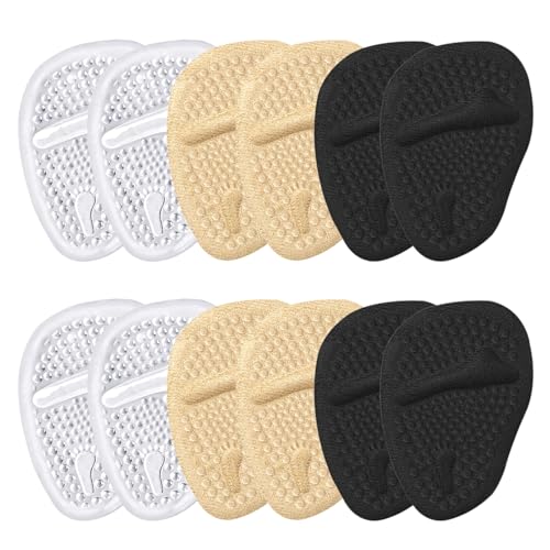 Juego de Plantillas de Silicona, 6 Pares de Plantillas de Gel Antideslizantes, Plantilla Autoadhesivas, Ideales para Tacones Altos, Sandalias, Chanclas, Cuñas, Bailarinas o Botas