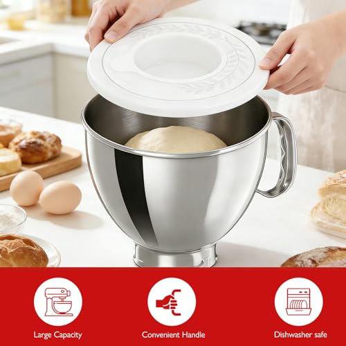Tazón de Acero Inoxidable 5QT con Tapa Compatible con KitchenAid miniatura 5