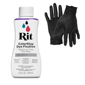Dye – Rit Liquid Fabric Dye for Crafting, Clothing, and Décor – 8 oz. Bottle – with Artisx Nitrile Gloves Included (Fixative ColorStay)