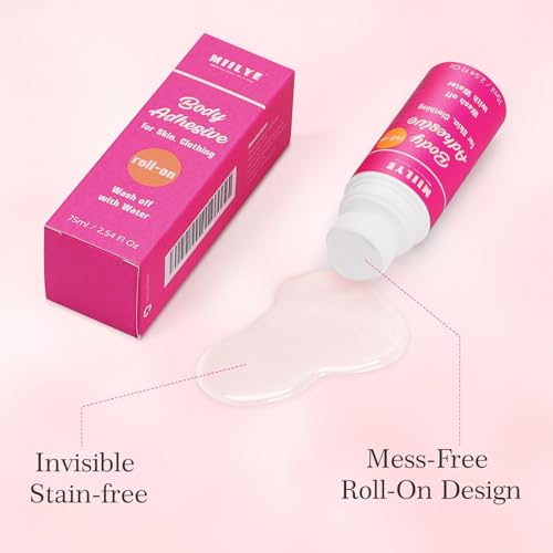 body adhesive roll-on for skin amp clothing 254 oz-sweat resistant water wash off- fashion adhesive for dancers socks stockings leotards bras wigs costumes