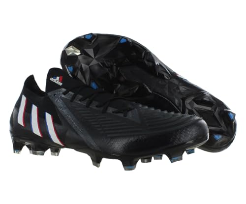 Image of adidas Predator Edge.1 Low Firm Ground Unisex Shoes Size 12.5, Color: Core Black /Cloud White /Vivid Red-Black