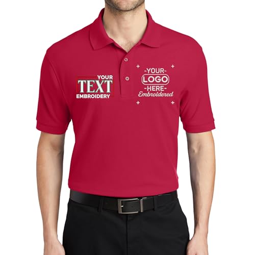 Custom Embroidered Polo Shirts for Men Personalized Embroidery Polo Shirt Company Logo