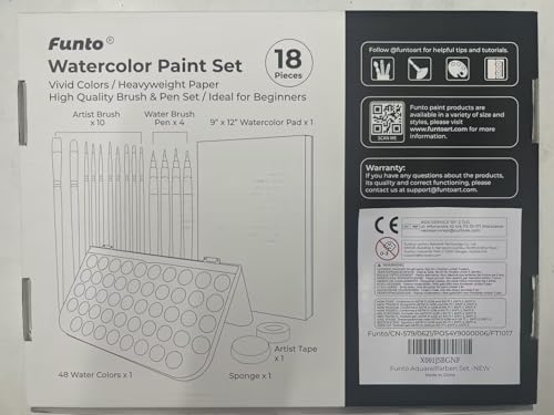Funto FT1017 Watercolor Set, 48 Color Paint Set thumb #7