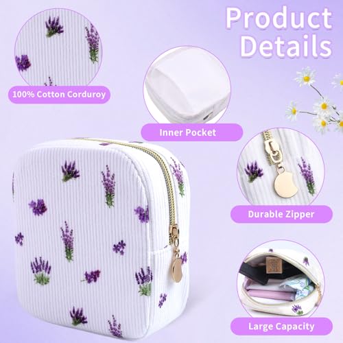 Image of 2-Pack Period Bag for Women Girls, Portable Corduroy Sanitary Napkin Storage Bag Period Pouch Small Discreet Menstrual Pouch, Sanitary Pads Period Kits Tampons Holder for First Period