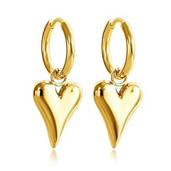 A1：gold heart earrings