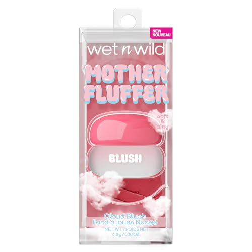 Wet N Wild, Mother Fluffer Cloud Blush, Acabado Mate Difuminado, Textura Ligera con Fórmula de Crema a Polvo para un Rubor Natural, Modulable y Fácil de Difuminar, Pink-A-Boo