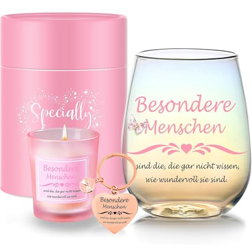 Geschenke für Frauen Personalisierte Dankeschön Geschenk für Frau Weingläser Geburtstagsgeschenk für Mama,Kollegin,Lehrerin Ruhestand Besondere Mutmacher Geschenk Muttertagsgeschenk Weihnachtsgeschen