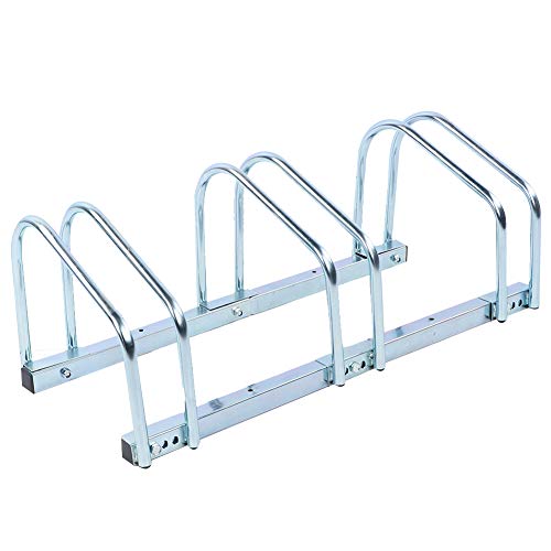 GOTOTOP Aparcamiento para Bicicletas, Soporte de Hierro galvanizado para 3 Bicicletas en Suelo o Pared 70 x 33 x 27 cm
