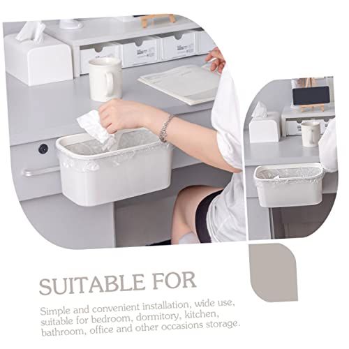 Bote de basura colgante rectangular blanco 2 pcs miniatura 2