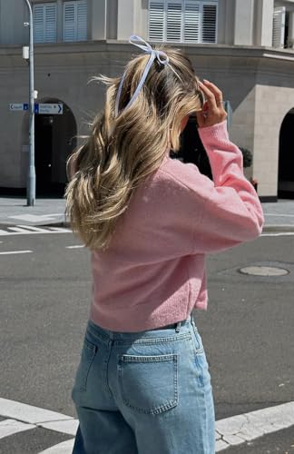 Image of Women's Cardigans Button Down Solid Color Knit Sweater Shirt Lady Lightweight Jackets Fall Winter Outfits