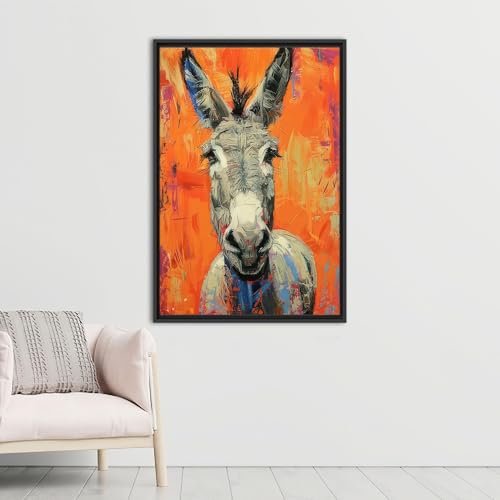 Affiche d'âne art sur toile abstrait art mural bohème 30x40cm
