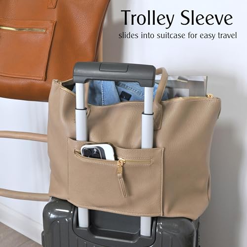 Vegan Leather Tote with Sleeve