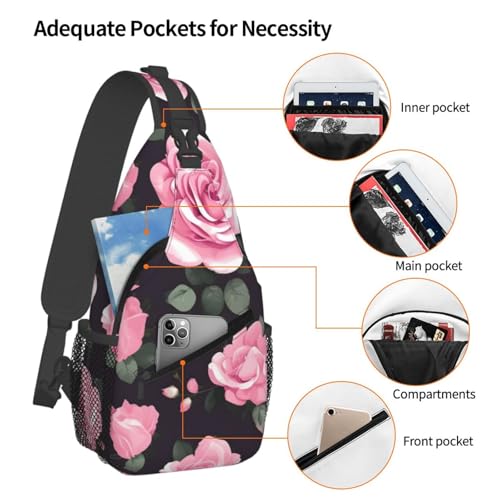 Morrales bandolera estilo floral negro para adultos miniatura 4