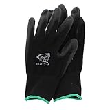 Global PUG Work Glove PUG17M Polyurethane/Nylon Glove, Work, Black (24 Pair) (Medium)