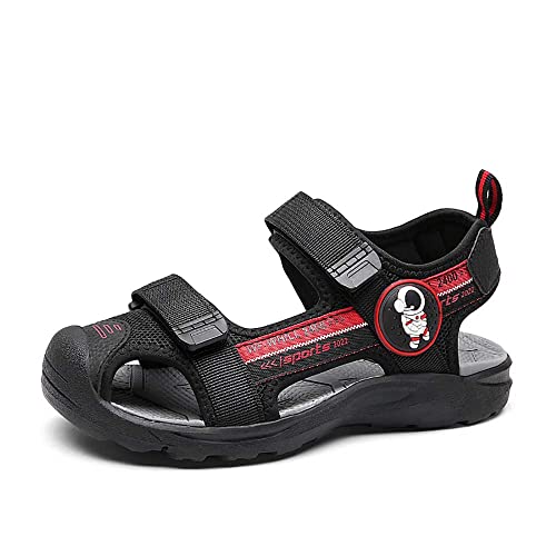 Sandales Garçons Enfants Chaussure de Sport Outdoor Sandales à bout fermé Garcon de Plates pour été Plage Rouge 30EU Cover
