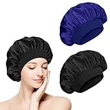flintronic 2PCS Satin Haarhaube, Satin Seiden Schlafmütze, Nacht Schlafhaube, Schlafhaube Haare Schützen, Satinhaube Zum Schlafen, Für Damen Und Mädchen