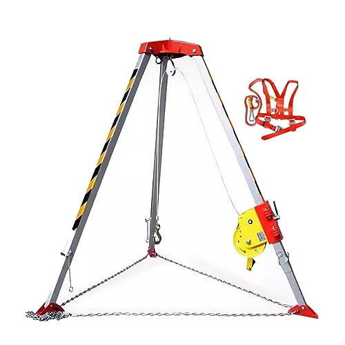 Heavy-Duty Aluminum Tripod Kit for Fall Protection Rescue in Confined Spaces Retractable System for Working at Heights Cliffs