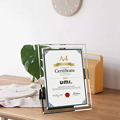 Dokumentrahmen aus Glas DIN A4 Glasbilderrahmen 21x29,7 cm für Urkunde und Zertifikate