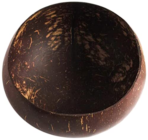 Image of Thenga Jumbo Coconut Shell Bowl 900 ML | Eco-Friendly Handmade Dish with Coconut Wood Spoon for Smoothie, Salad, Breakfast & More | Natural Artisan Tableware - 1 Bowl + 1 Spoon