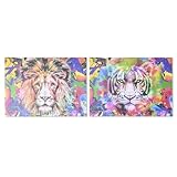 CUADRO LIENZO MDF 70X1,8X50 LEON TIGRE 2 SURT.