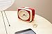 Kikkerland Small Retro Classic Vintage Style Ticking Quartz Movement Analog Alarm Clock, Glow in The Dark Hands, for Bedroom, Office, Home Decor, Battery Operated, in Red
