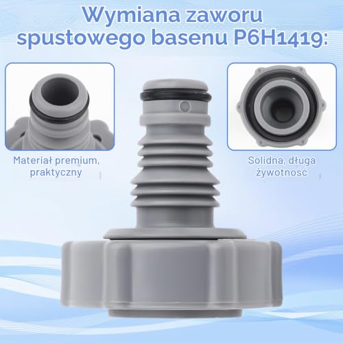 Zawór Spustowy Basenu, Plastikowy Adapter Spustowy Basenu Złącze Spustowe Basenu Przyłącza Spustowe Basenu do Adaptera Węża Basenowego Części Spustowe Basenu Numer Części P6H1419