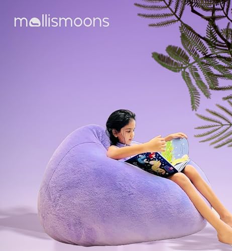Image of Mollismoons Bean Bag XXXL Size for Adults & Kids Fur bin Bag Luxury Bean Bag Chair (Purple, Bean Bag Without Beans Cover(Assembly Required))