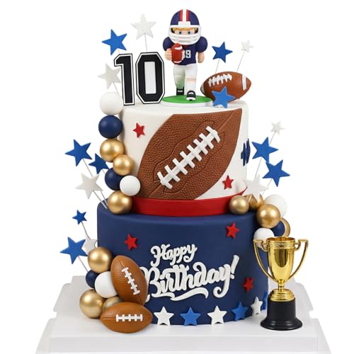 29Pcs Football Birthday Cake Topper Football Player Cake Decorations